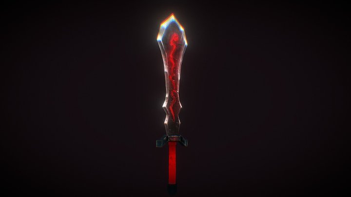 Blood Stone Sword (low Poly) 3D Model