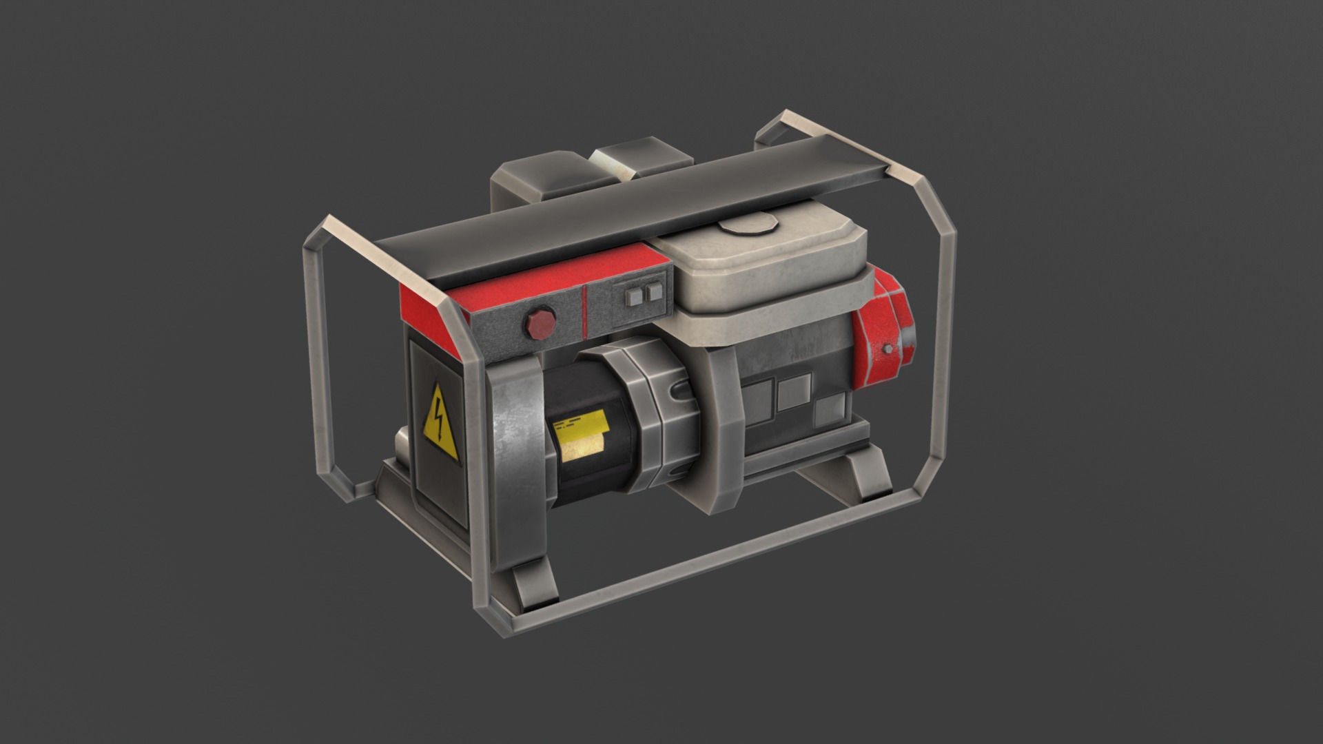 3D model Generator Test - This is a 3D model of the Generator Test. The 3D model is about a silver and black robot.