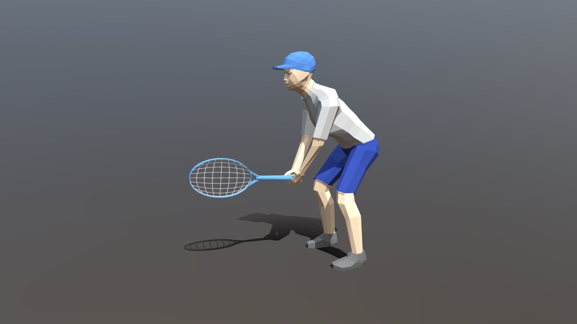 Low Poly Kid Playing Tennis Buy Royalty Free 3d Model By Chroma3d