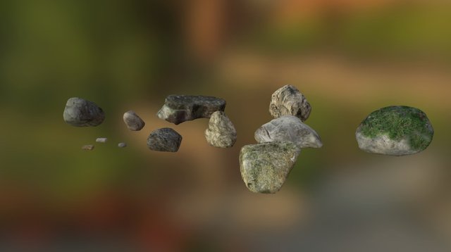 Stones low poly 3D Model