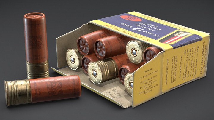 Shotgun shells - PBR - Game-ready model 3D Model