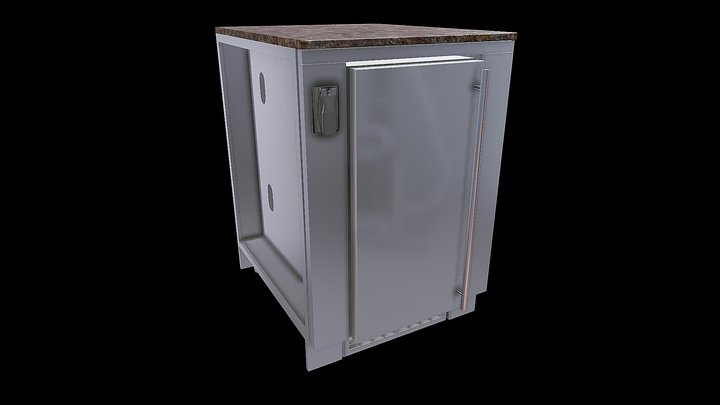 24' Appliance Cabinet for Fridges up to 15" Wide 3D Model
