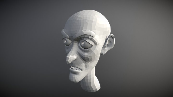 Oldmen head topology 3D Model