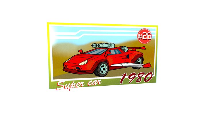 Super car 80s 3D Model