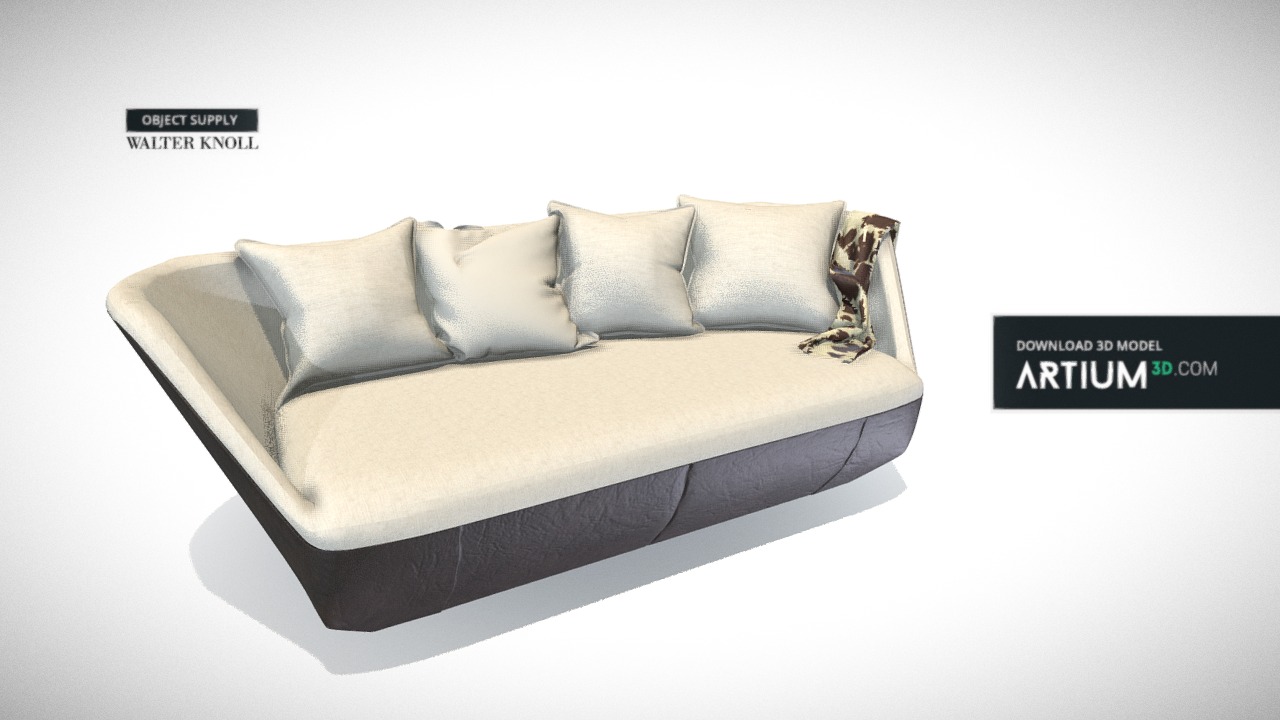 3D model Sofa Isanka – Walter Knoll - This is a 3D model of the Sofa Isanka - Walter Knoll. The 3D model is about a couch with a cushion.