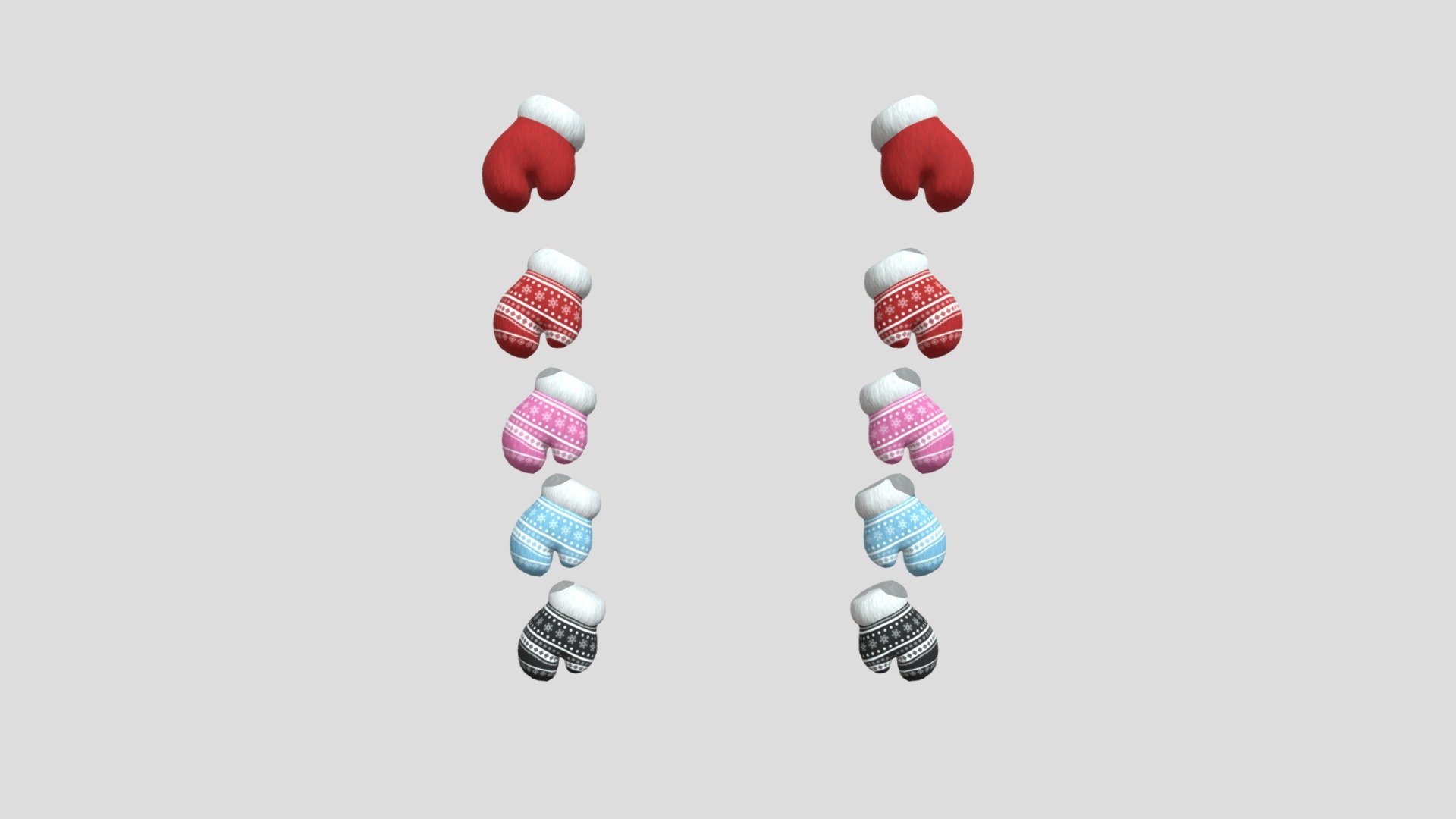 Christmas Mittens - 3D model by EmmaNguyen1520 [505105a] - Sketchfab