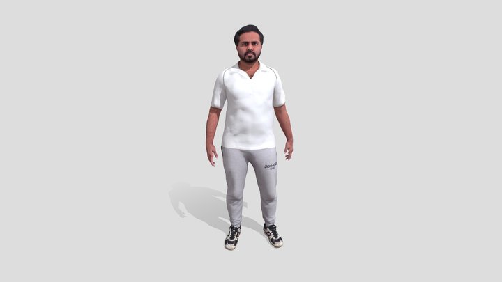 Cricketer Walk 3D Model