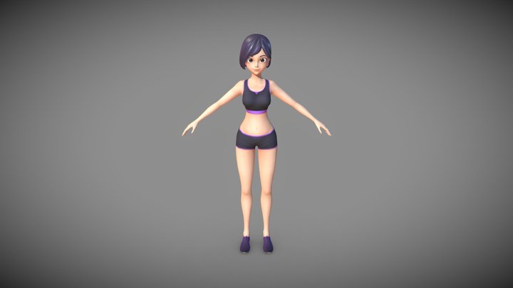 A sporty girl (well-proportioned figure) 3D Model