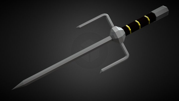 Lowpoly Sai Weapon Game Asset -Free 3D Model