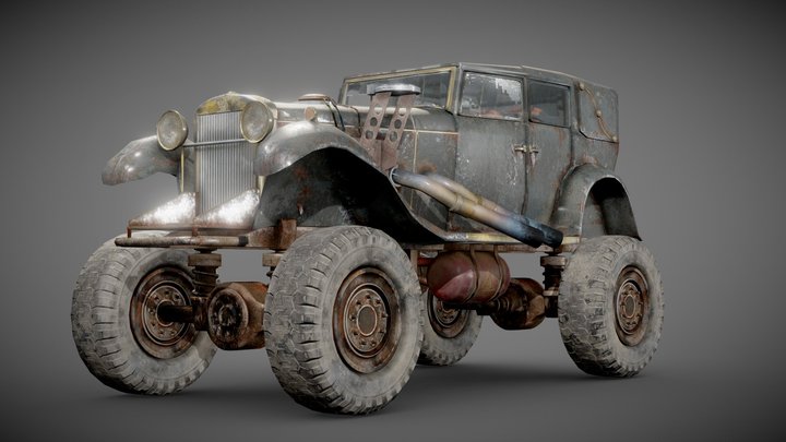 The BigBen post-apocalypse monster truck da1 3D Model