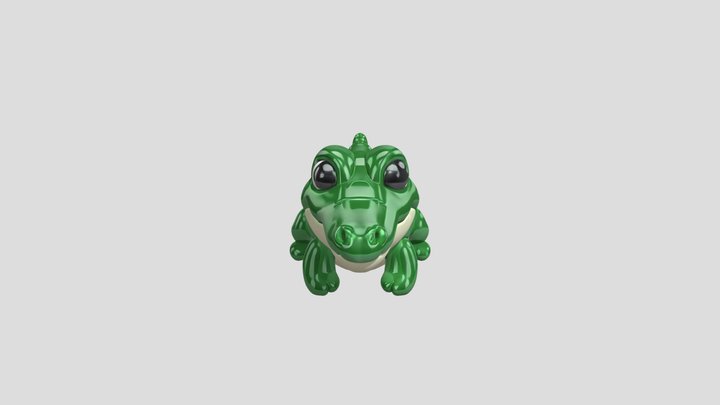 Cute stylized green crocodile toy