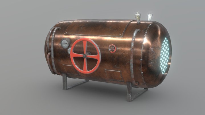 Steampunk chest 3D Model