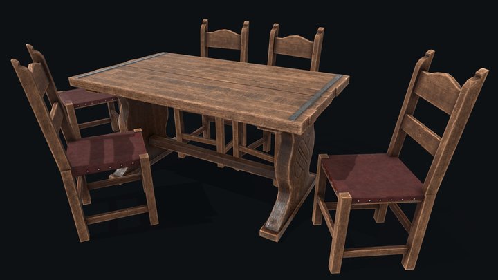 Medieval furniture 3D Model