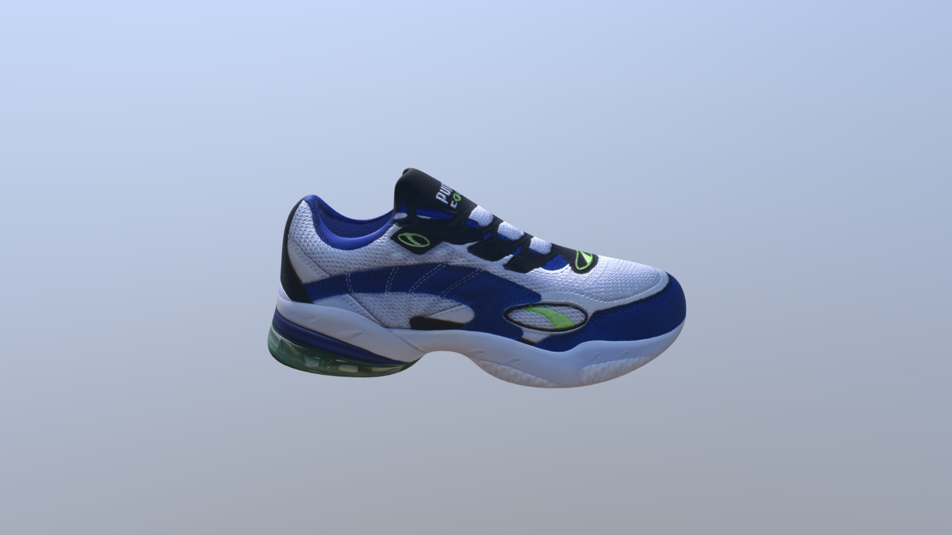 3D model Puma Cell Venom Men’s Sneaker Shoe - This is a 3D model of the Puma Cell Venom Men's Sneaker Shoe. The 3D model is about a blue and white shoe.