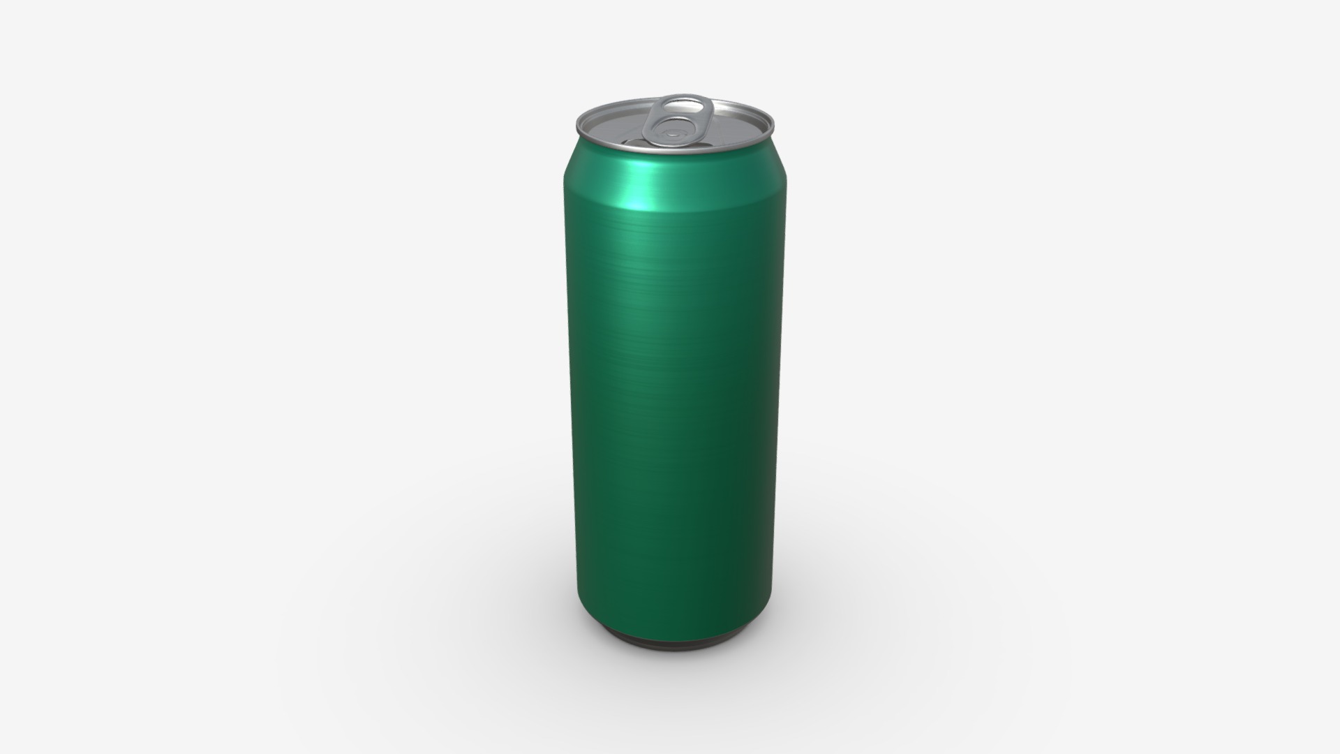 3D model Opened standard beverage can 500ml - This is a 3D model of the Opened standard beverage can 500ml. The 3D model is about a green cylindrical object.