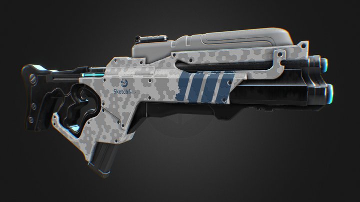 Mass Effect Assault Rifle - 8 Hour Challenge 3D Model