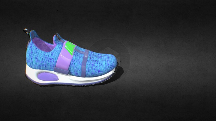 Blue and Purple Nike Basketball Shoes 3D Model