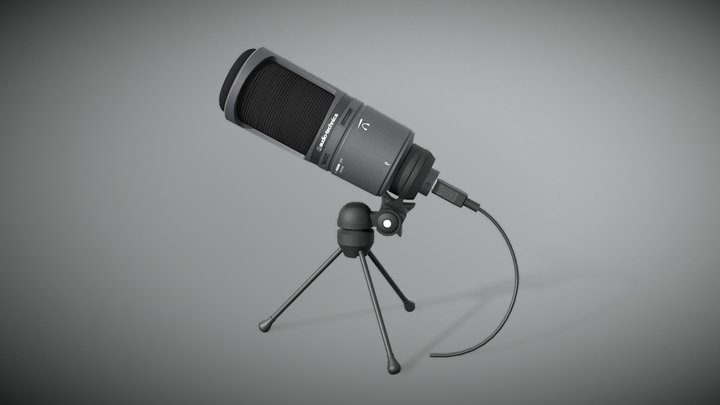 modèle 3D de Microphone avec filtre en mousse Bonnette
