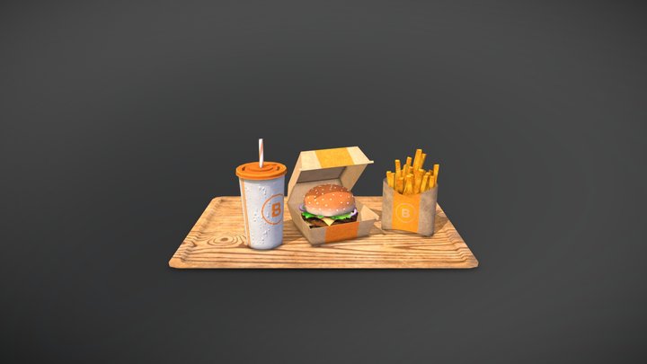 Fast Food Set 3D Model