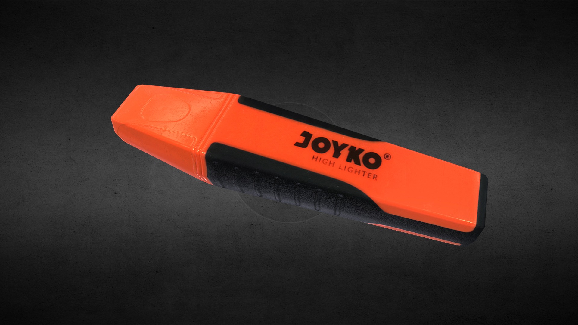 3D model Lowpoly Joyko Highlighter HL-5 - This is a 3D model of the Lowpoly Joyko Highlighter HL-5. The 3D model is about an orange and black stapler.