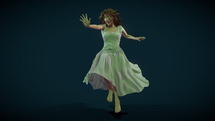 Green Witch Lady 3D Model