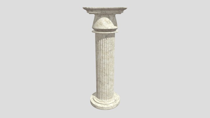 Antique Column (damaged) 3D Model