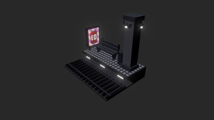 Voxel Subway Station 3D Model