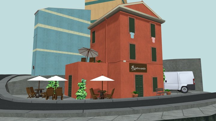 Cinque Terre City Scene Sean Braeckman 3D Model