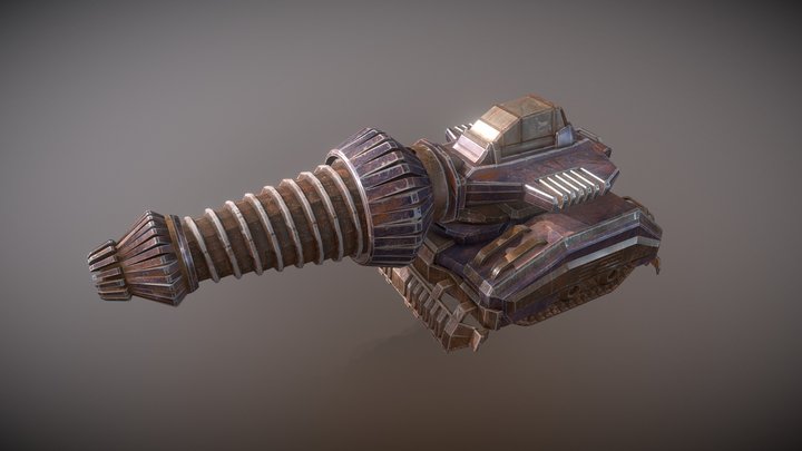 Drill Tank Animated 3D Model