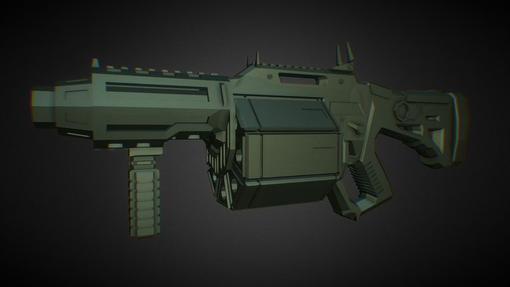 Grenade Launcher UnPainted 3D Model