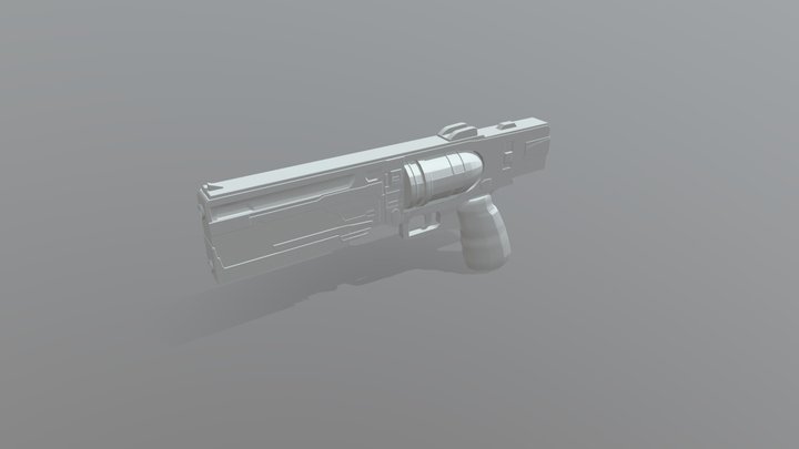 Cyberpunk Revolver (Old Version) 3D Model