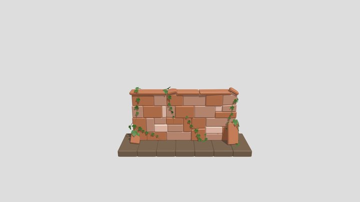 BROKEN WALL WITH IVY 3D Model