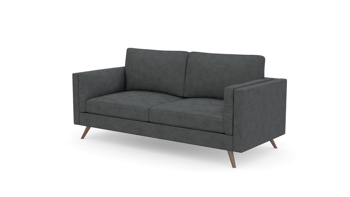 Sofa Montreal 3 Puestos Tela Kazan Plomo P.Nogal 3D Model
