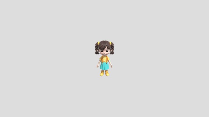 Little girl model no rig 3D Model