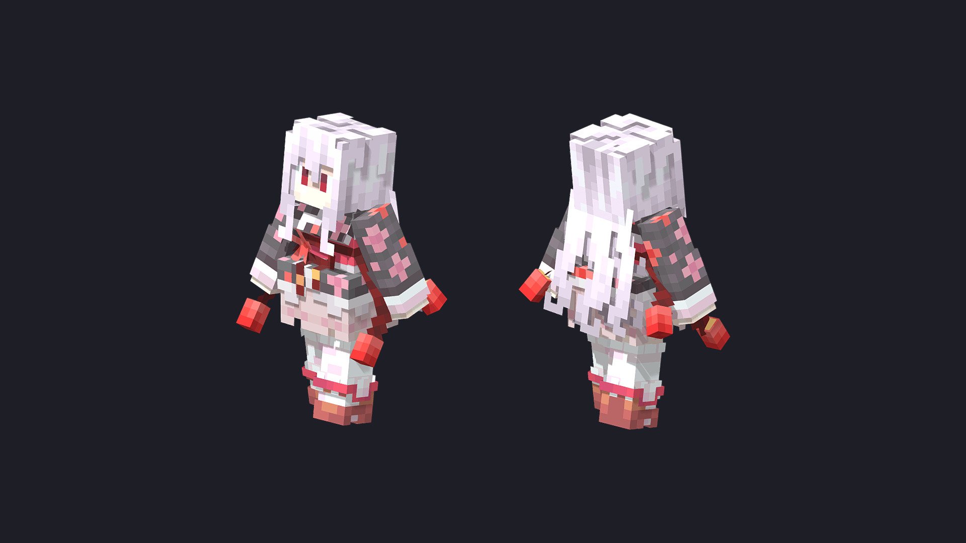 Vampire Girl 3D Minecraft Skin - 3D model by Skart (@Skart2000 ...