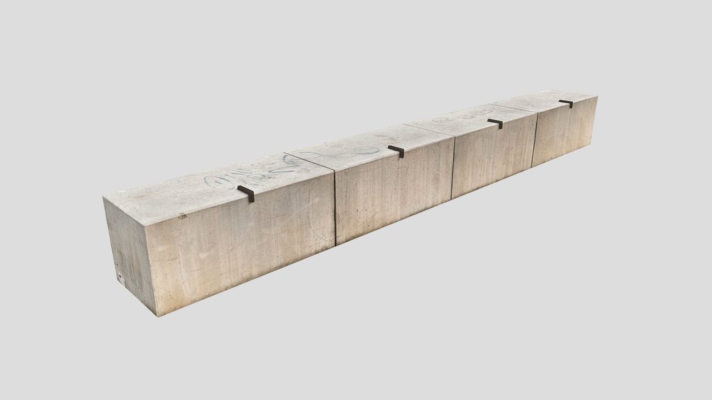 Lowpoly concrete bench
