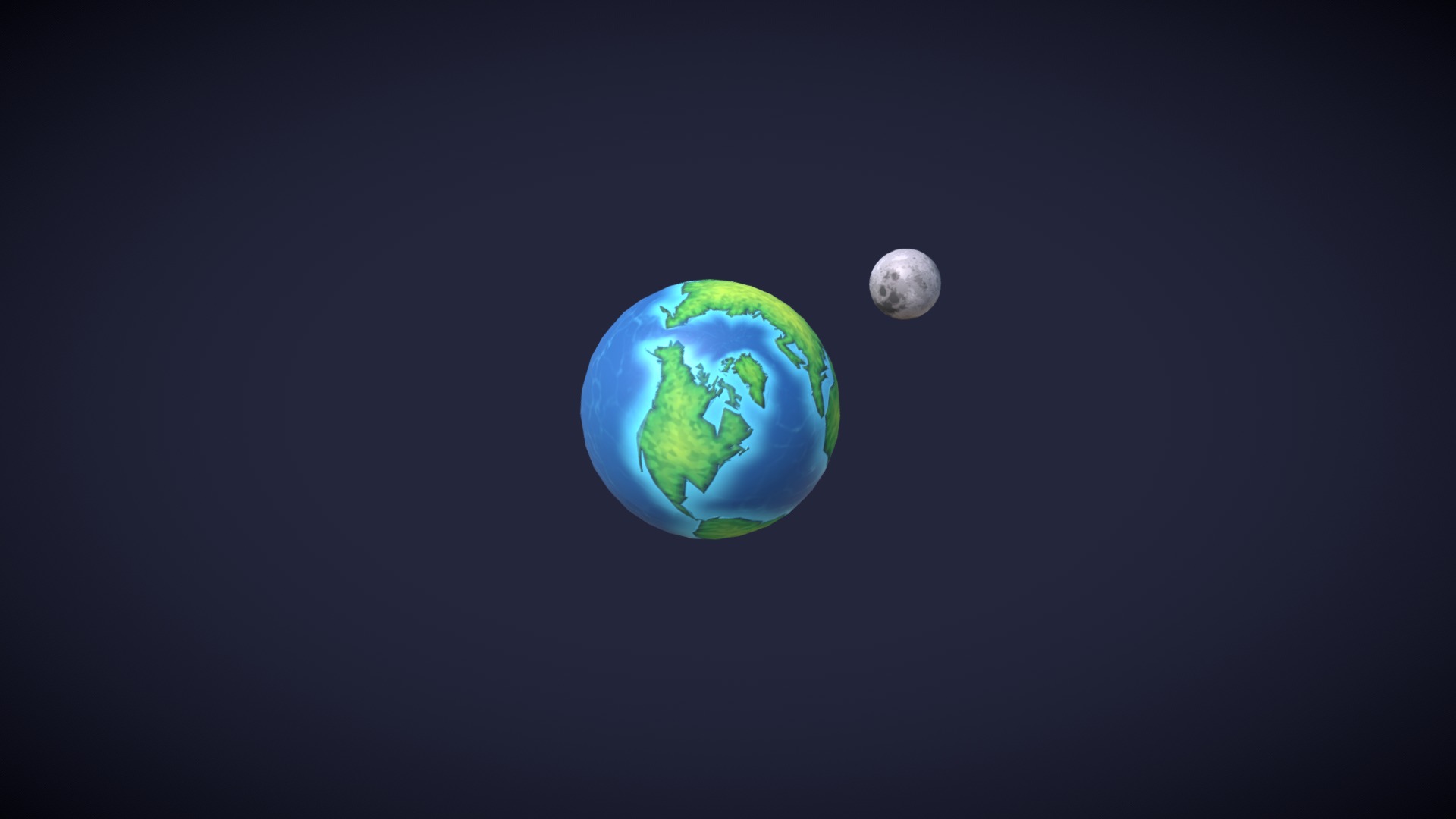 3D model Earth and Moon 3D Model