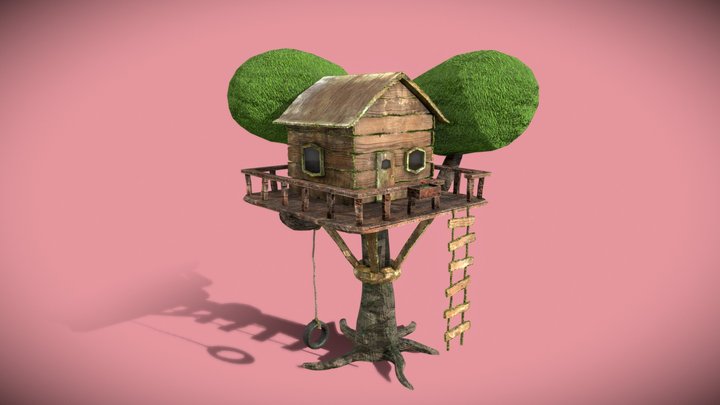 An Old Fun Tree House 3D Model