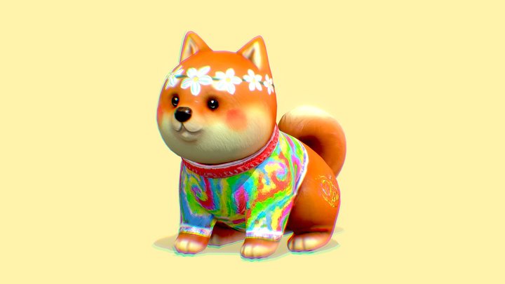 Hippie Shiba 🌺 – Free 3D Model STL