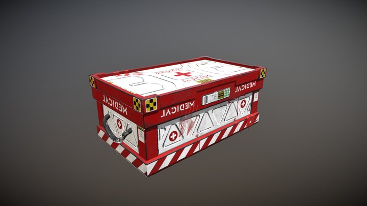 Utilibox MED - Large wooden box - RUST 3D Model