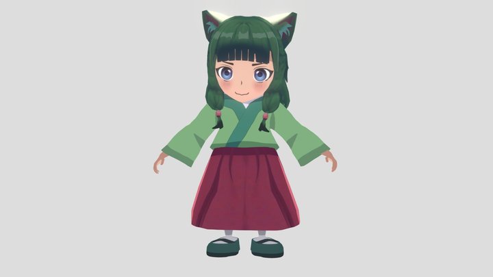 Cat-Eared Anime Character Maomao 3D Model