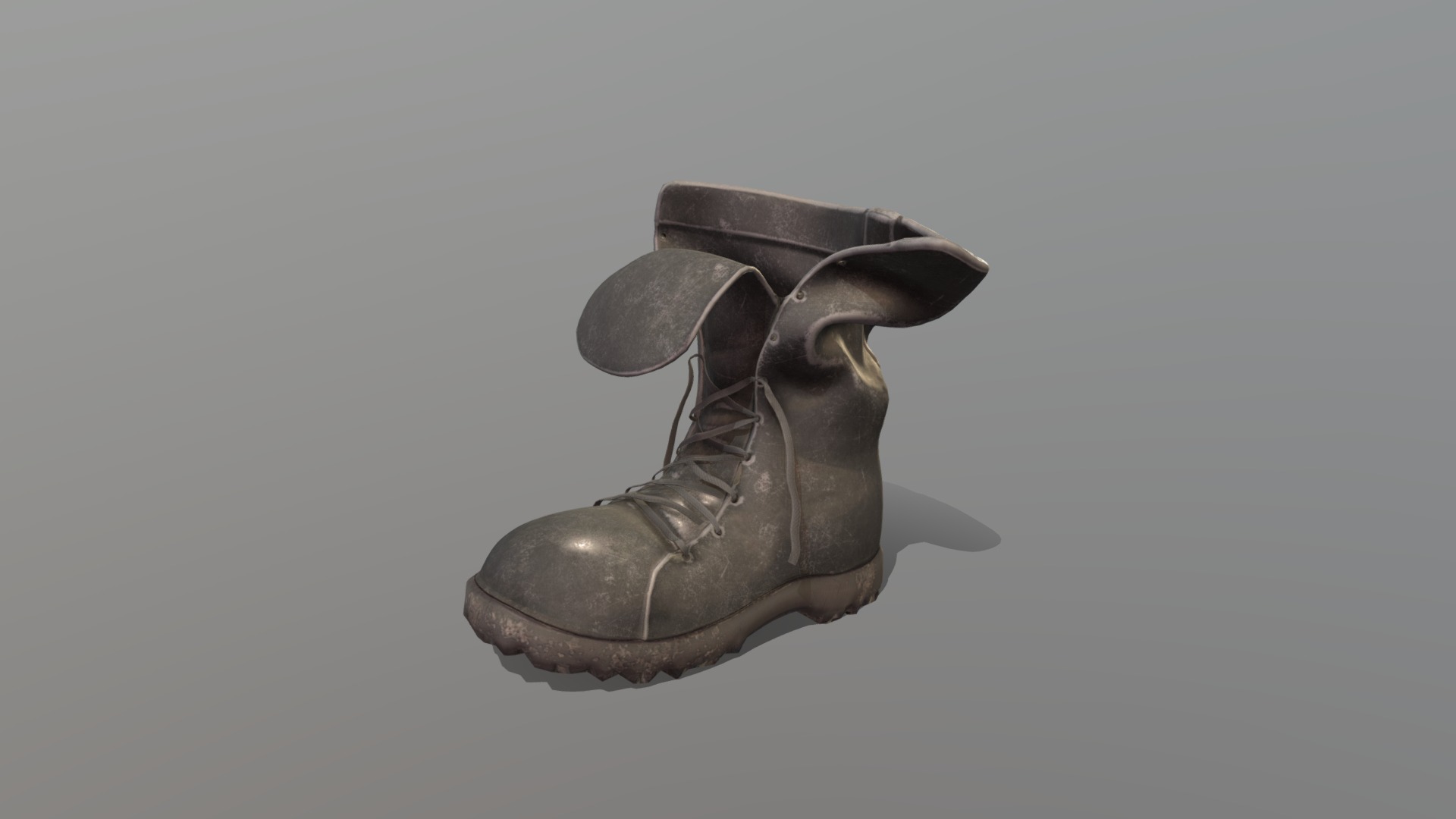 3D model Loose Flapped Neck Combat Boots - This is a 3D model of the Loose Flapped Neck Combat Boots. The 3D model is about a pair of shoes.