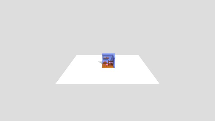 Isometric Bedroom 3D Model