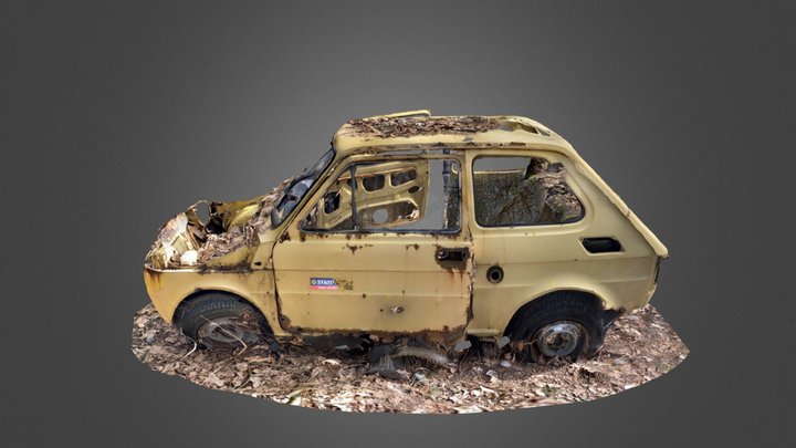 Fiat 126p Yellow 3D Model