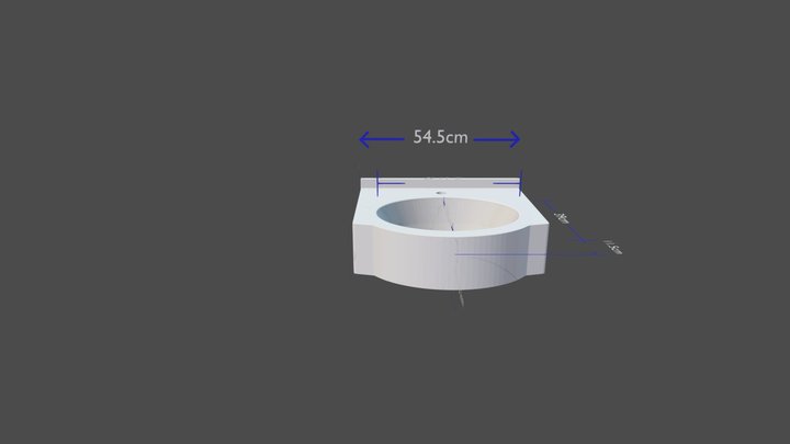 washbasin rk545 54.5x50.5cm 3D Model