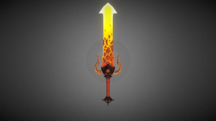 Stylized Magma Sword 3D Model
