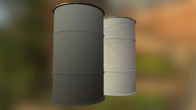 Barrel Closed 2 Texture Variants 3D Model