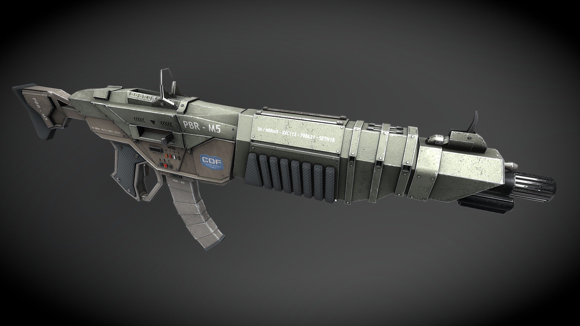 Sci-fi Concept Rifle - CDF Battle Rifle M5 - Buy Royalty Free 3D model ...