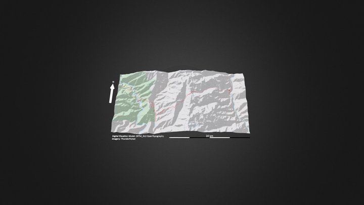 怒江澜沧江穿越（丙中洛-茨中)_等高地图 – Modelo 3D gratuito STL