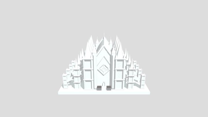 Low poly dark fantasy church